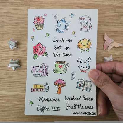 Journaling in Wonderland Vinyl Sticker Sheet (4x6")