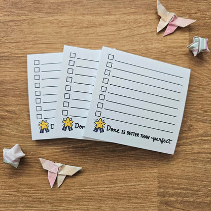 Done is Better Than Perfect Checklist Sticky Notes