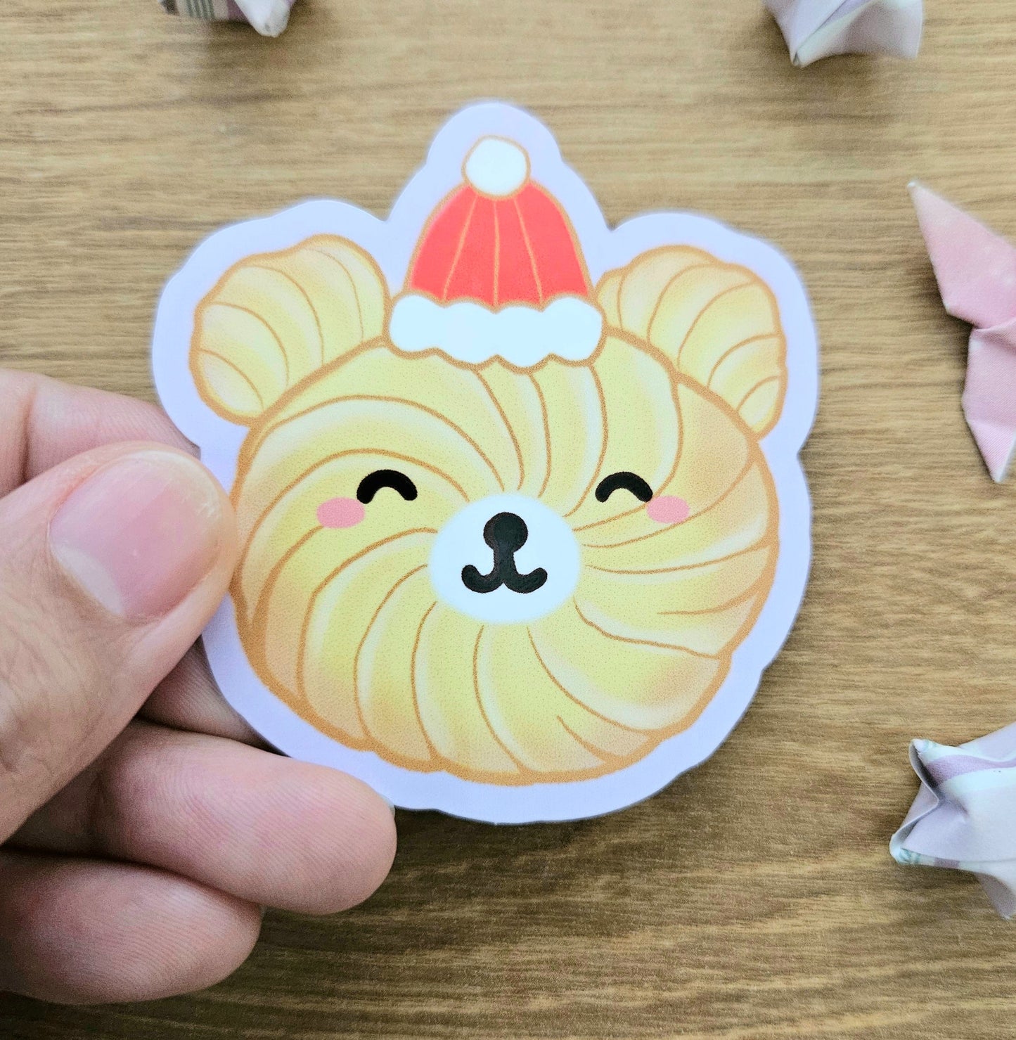 Christmas Bear Butter Cookie Vinyl Sticker