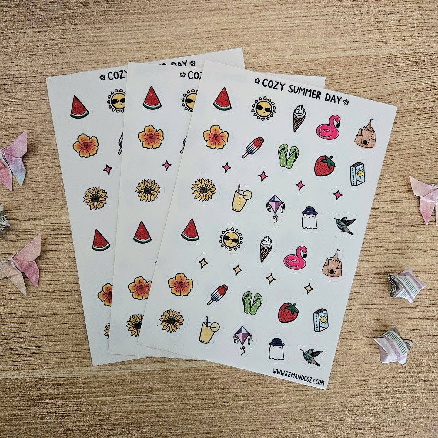Cozy Summer Day Clear Vinyl Deco Sticker Sheet (4x6")