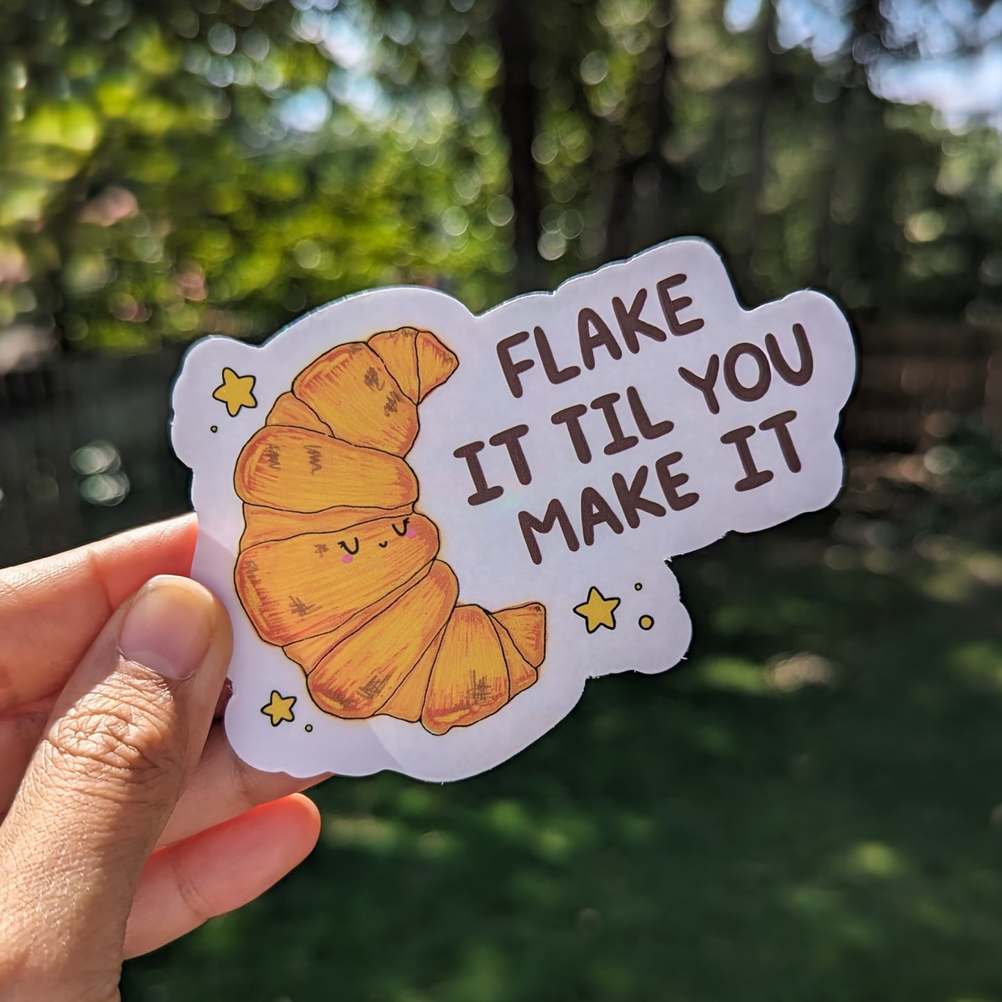Flake It Til You Make It Rainbow Decal Suncatcher