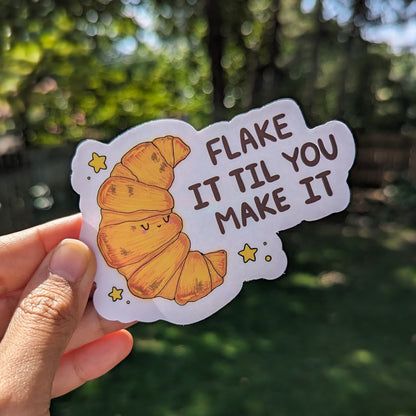 Flake It Til You Make It Rainbow Decal Suncatcher