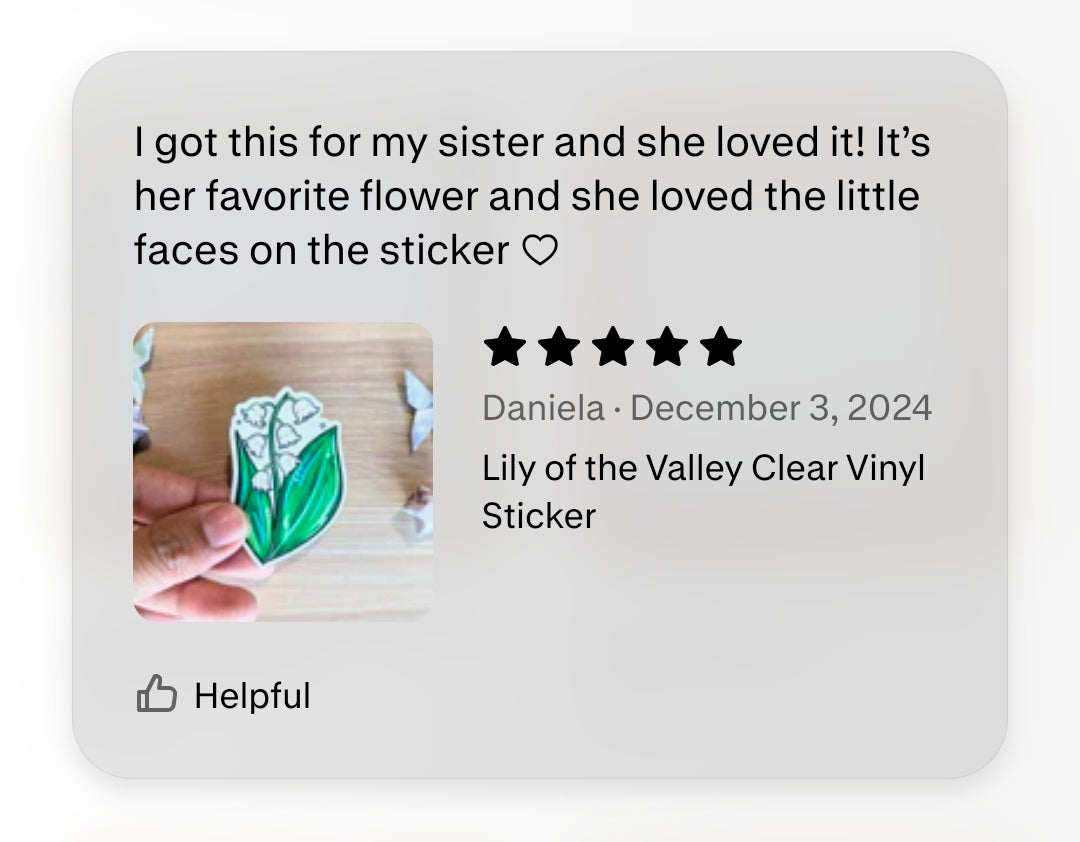 Lily of the Valley Clear Vinyl Sticker