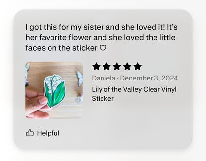Lily of the Valley Clear Vinyl Sticker