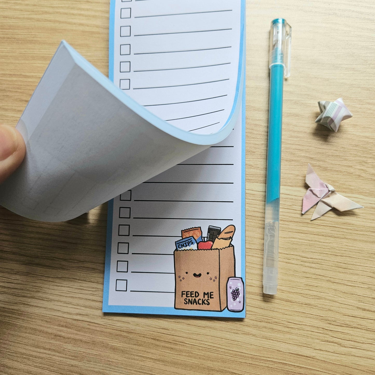 Feed Me Snacks Grocery Checklist Notepad