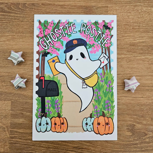 Ghostie Postie Post Card Art Print(4x6")