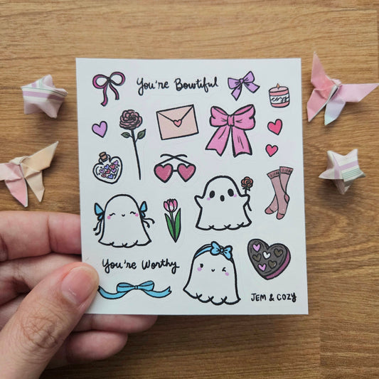 Bowtiful Ghostie Journal Sticker Sheet