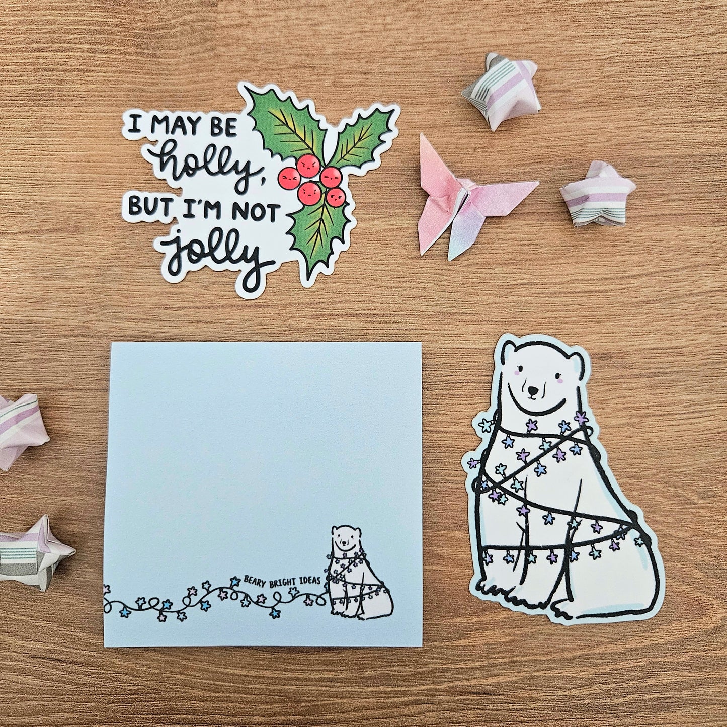 Starry Lights Polar Bear Vinyl Sticker