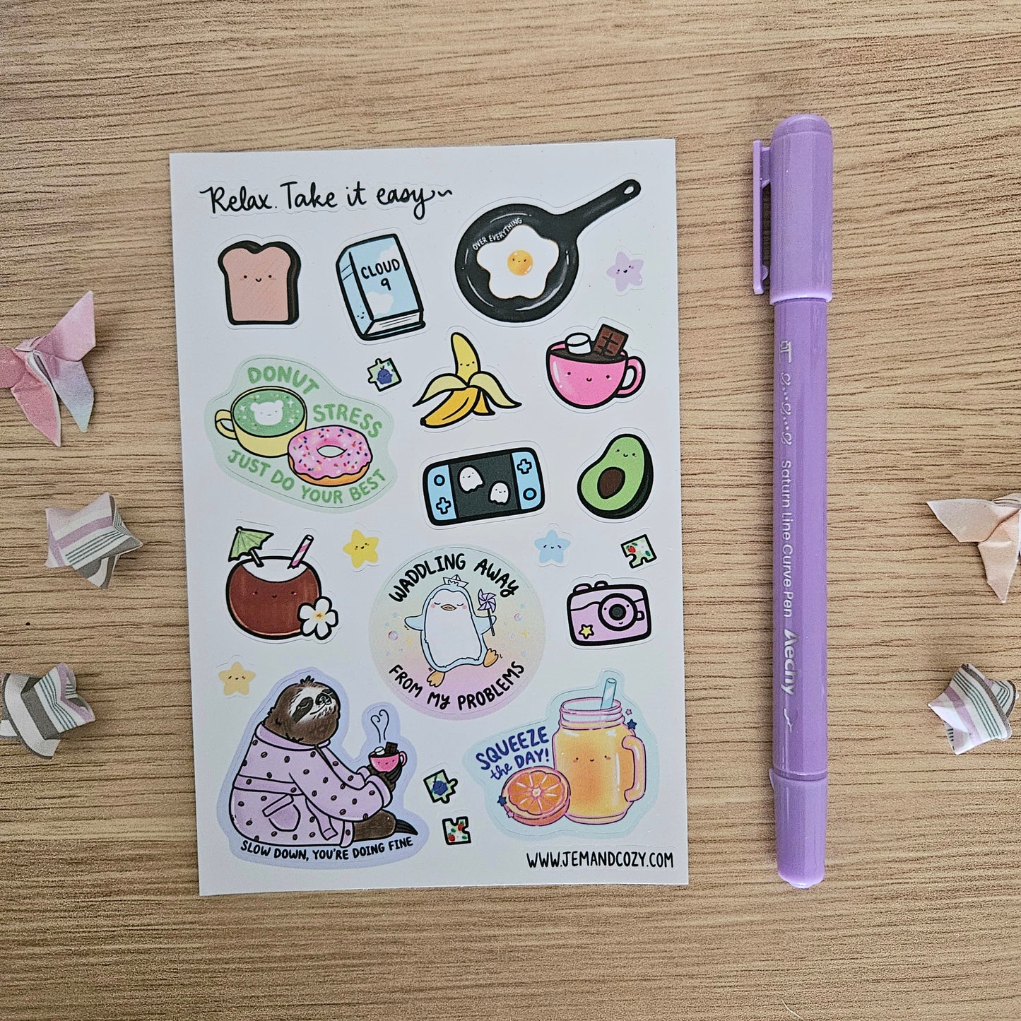 Relax. Take it Easy Bed and Breakfast Sticker Sheet (4x6")