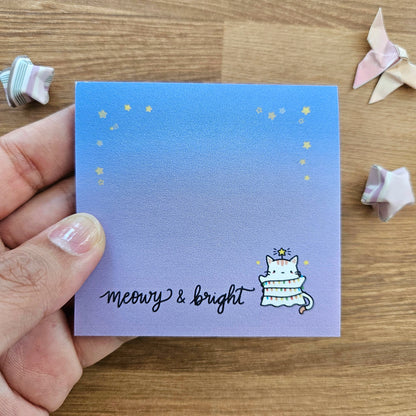 Meowy and Bright Kitty Sticky Notes