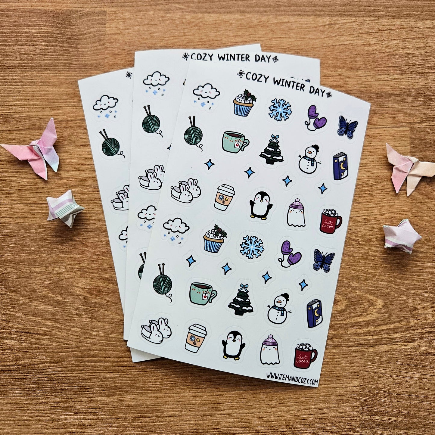 Cozy Winter Day Clear Vinyl Deco Sticker Sheet (4x6")