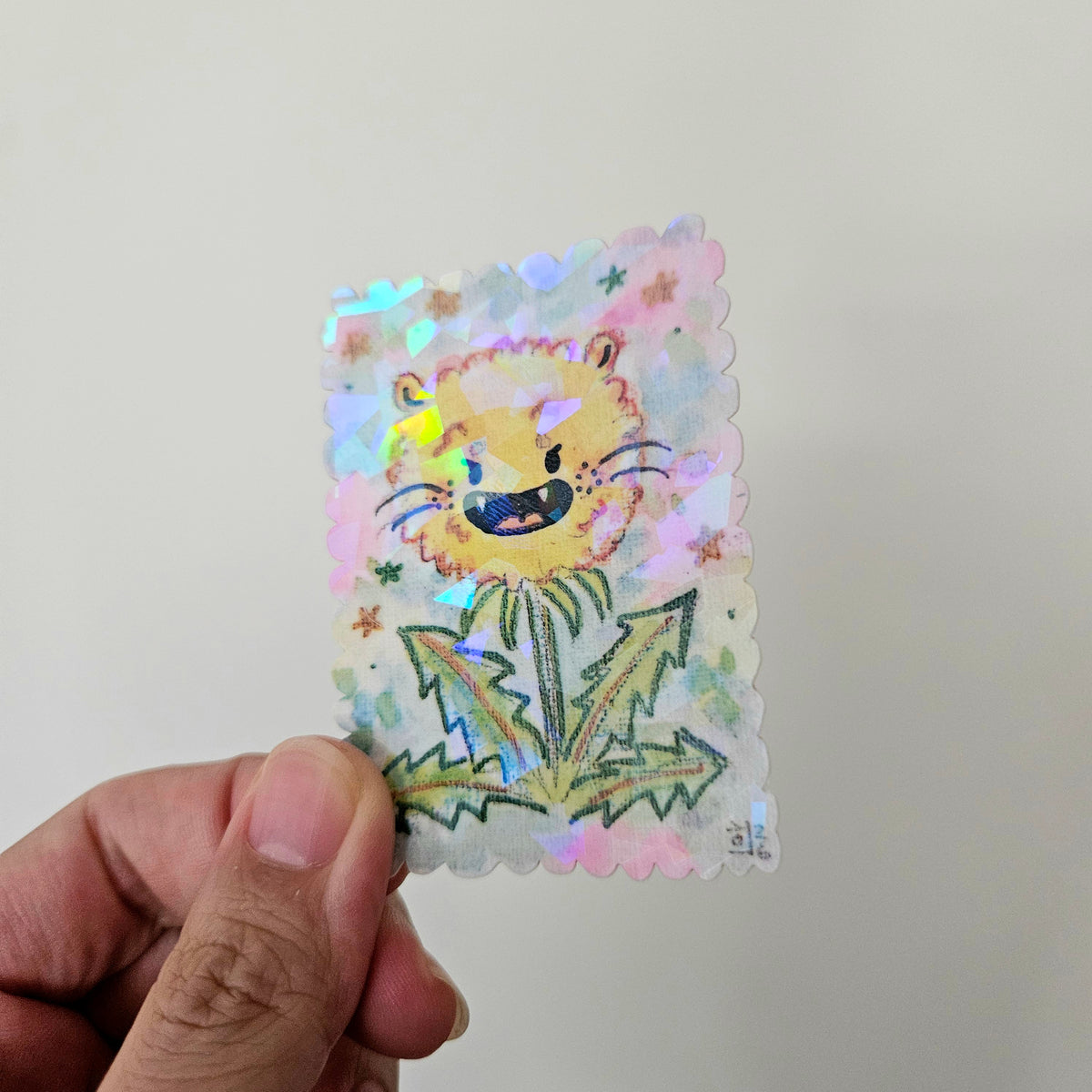 Dandy Lion Vinyl Holographic Sticker