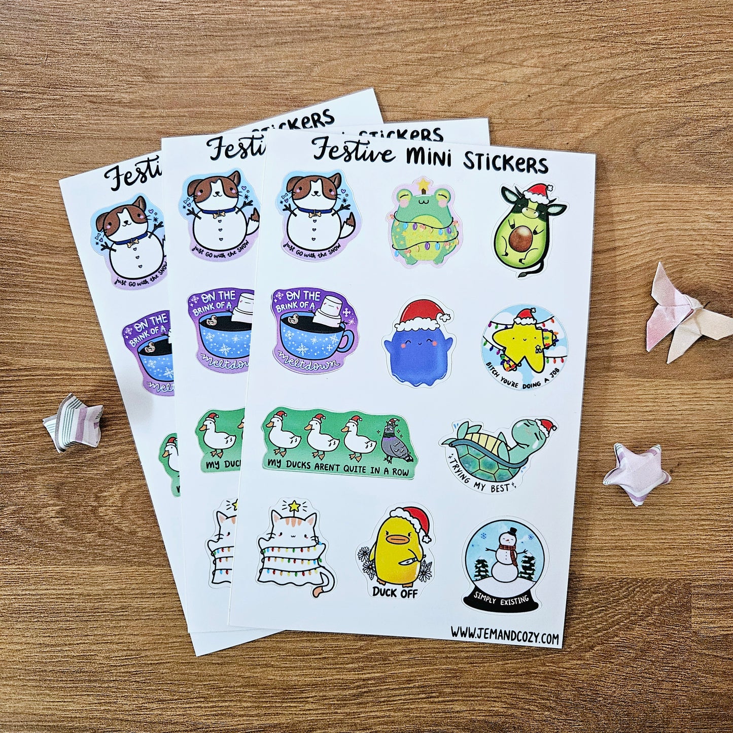 Festive Mini Stickers Vinyl Sticker Sheet (4x6")