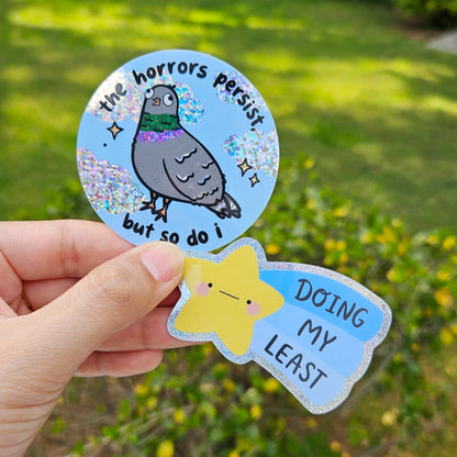 Doing My Least Shooting Star Holographic Vinyl Sticker