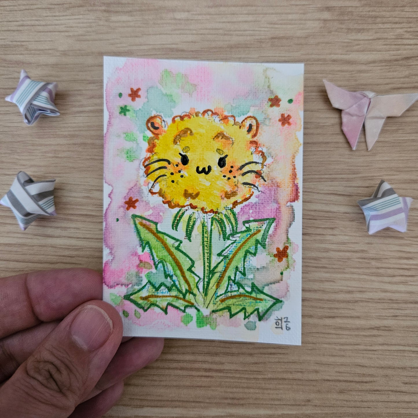 Dandylion Watercolor Original Art | ACEO