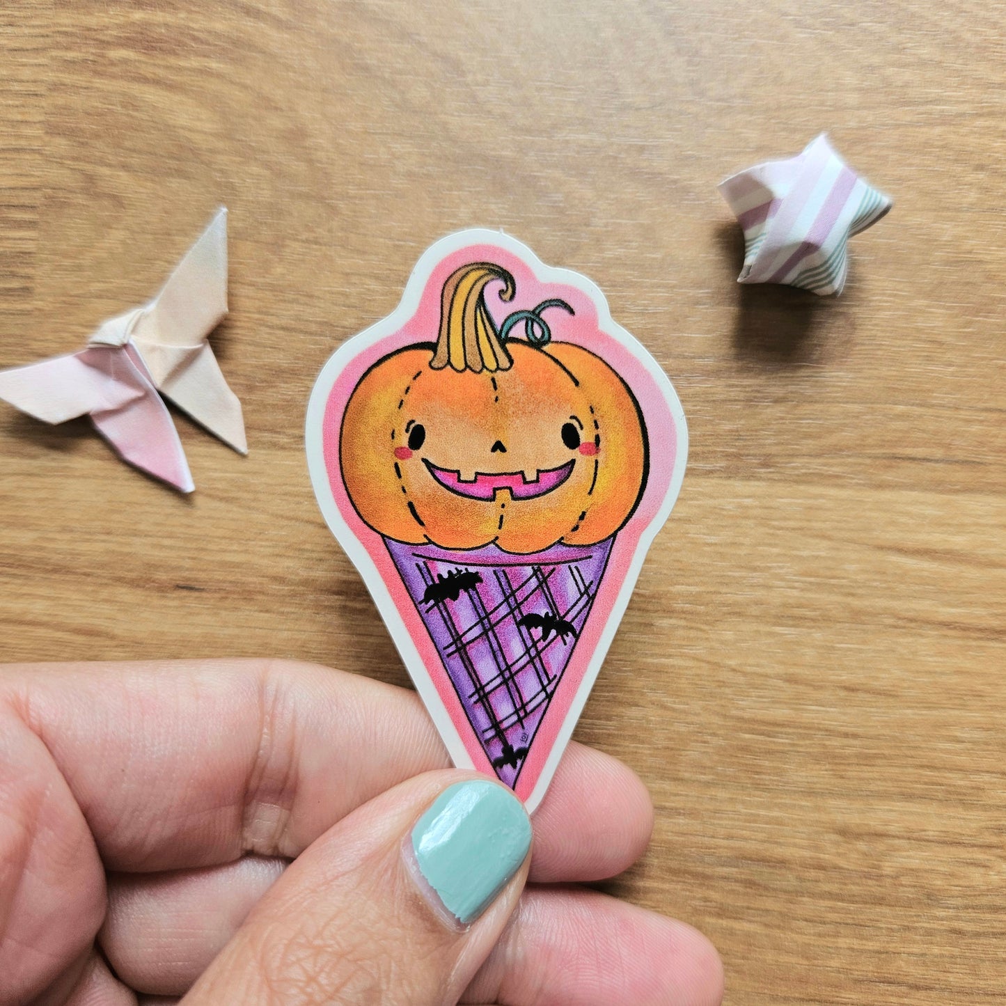 Batty Pumpkin Ice Cream Vinyl Sticker