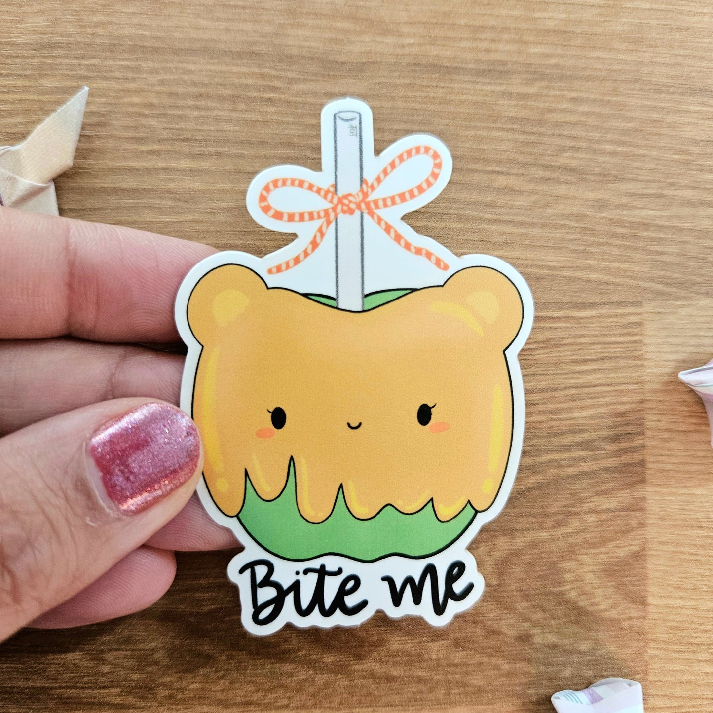 Bite Me Candy Apple Vinyl Sticker