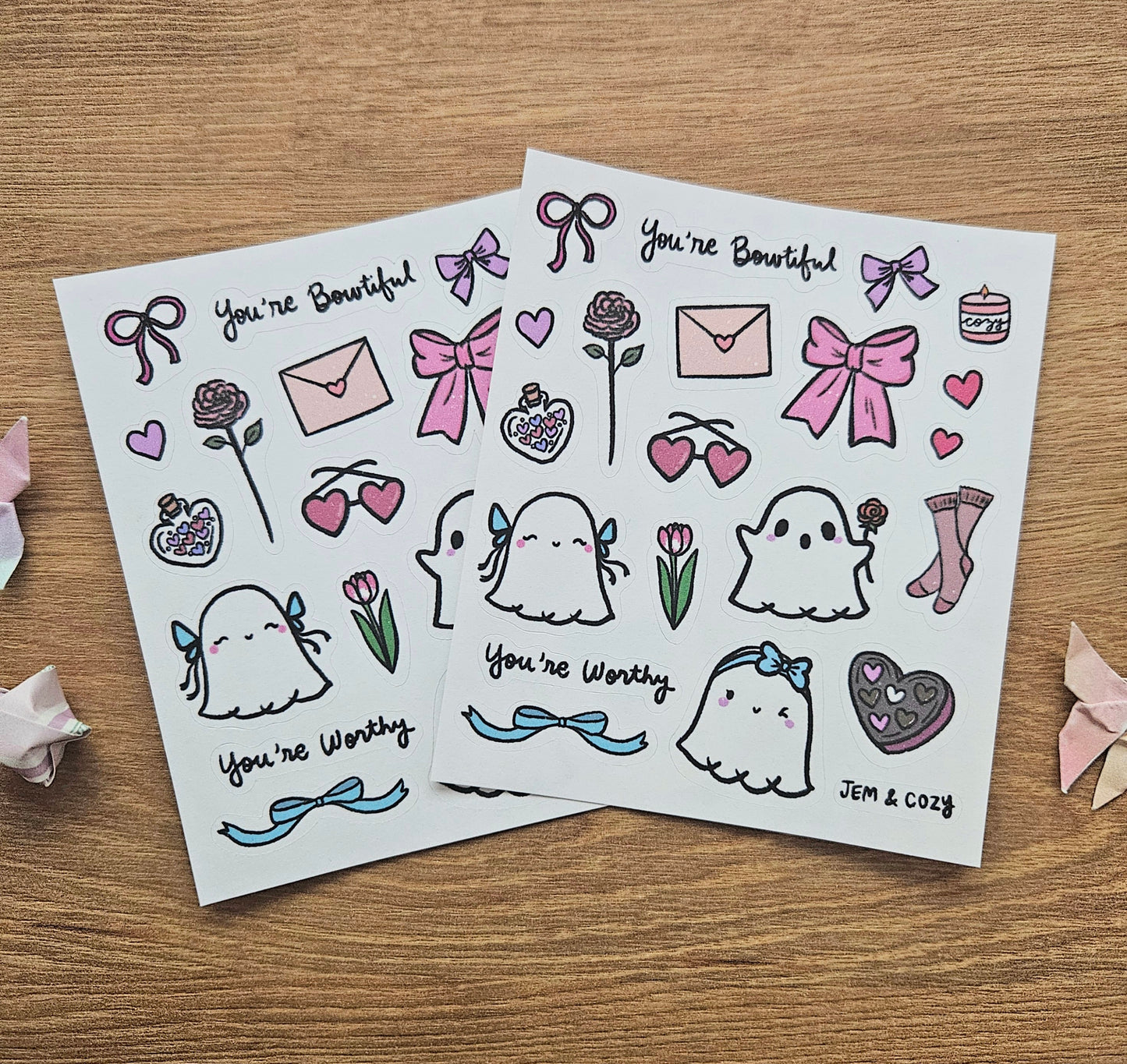 Bowtiful Ghostie Journal Sticker Sheet