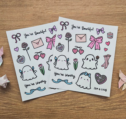 Bowtiful Ghostie Journal Sticker Sheet