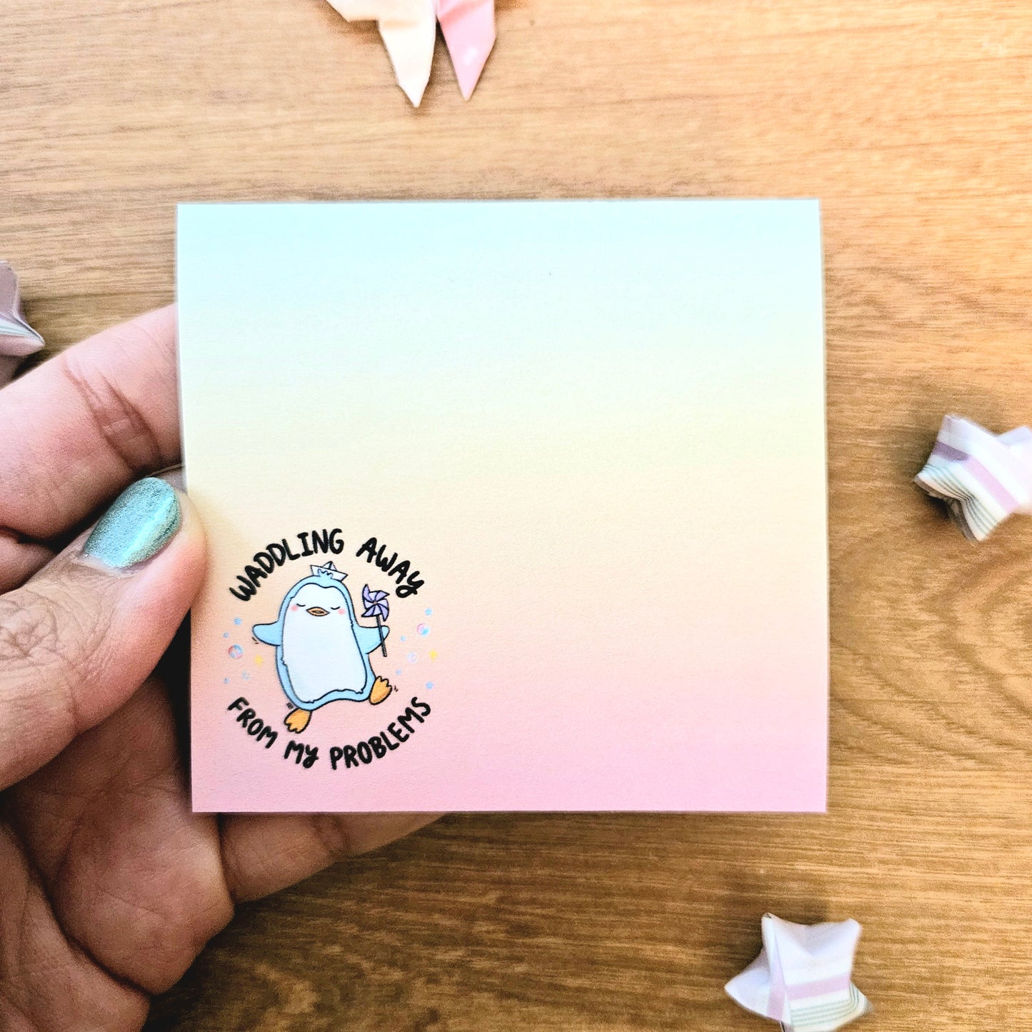 Waddling Away From My Problems Sticky Notes