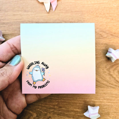 Waddling Away From My Problems Sticky Notes