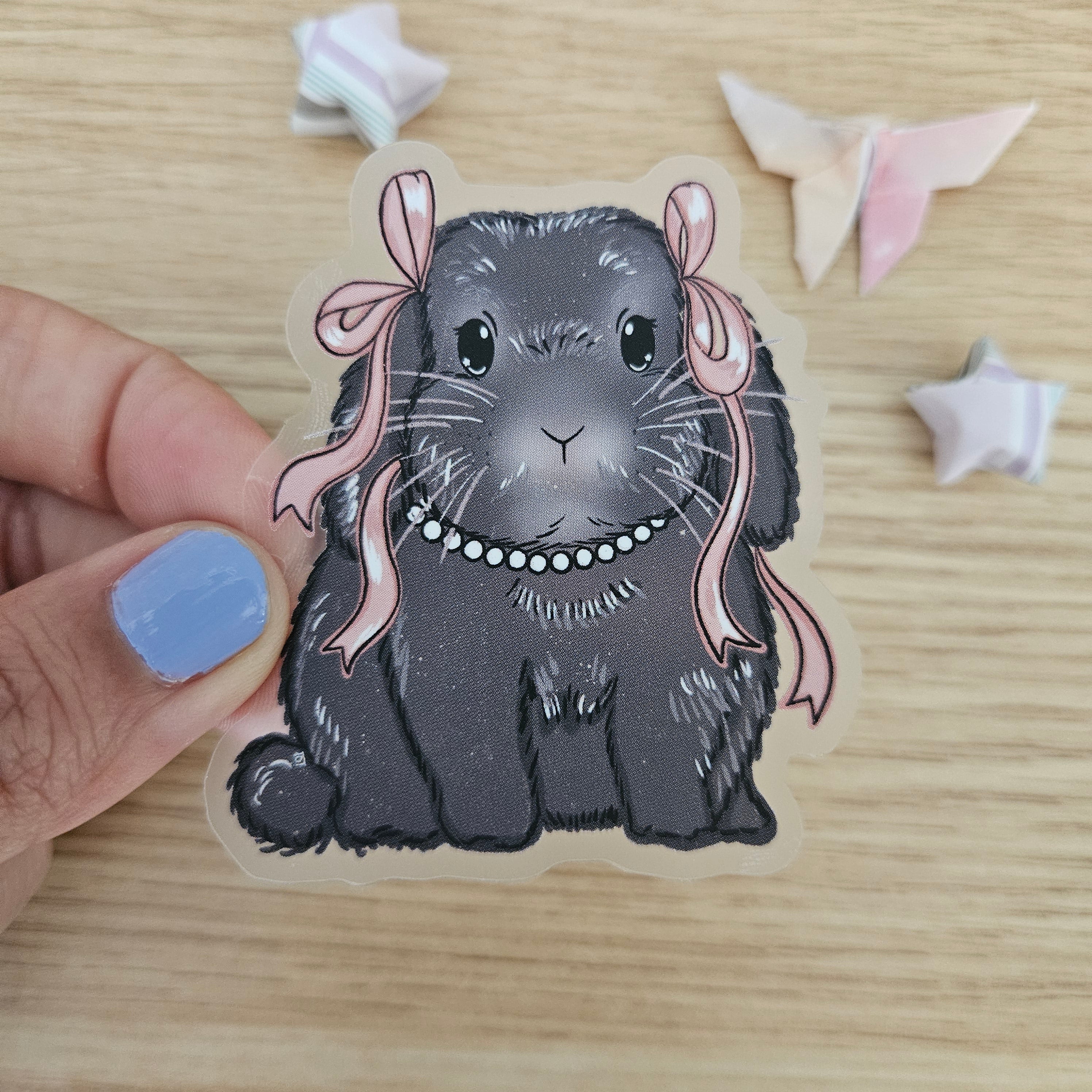 Coquette Loppy Bunny Clear Vinyl Sticker – Jem and Cozy