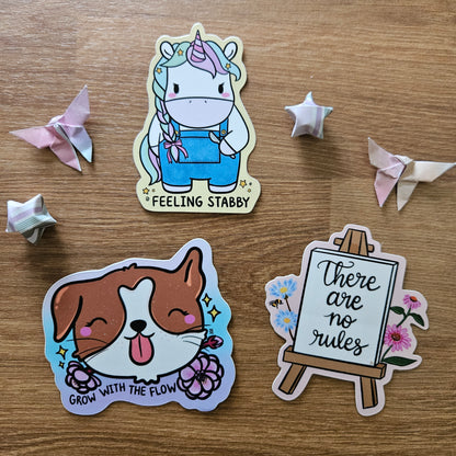 Feeling Stabby Unicorn Vinyl Sticker
