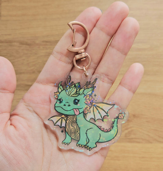 Wood Dragon Keychain
