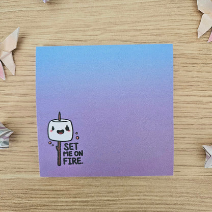 Set Me on Fire Marshmallow Sticky Notes