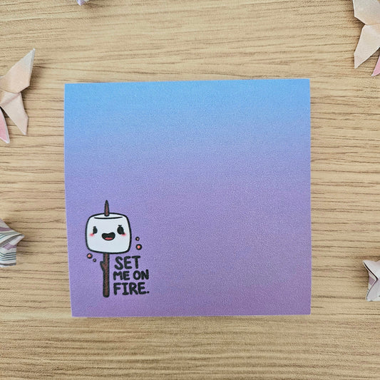 Set Me on Fire Marshmallow Sticky Notes