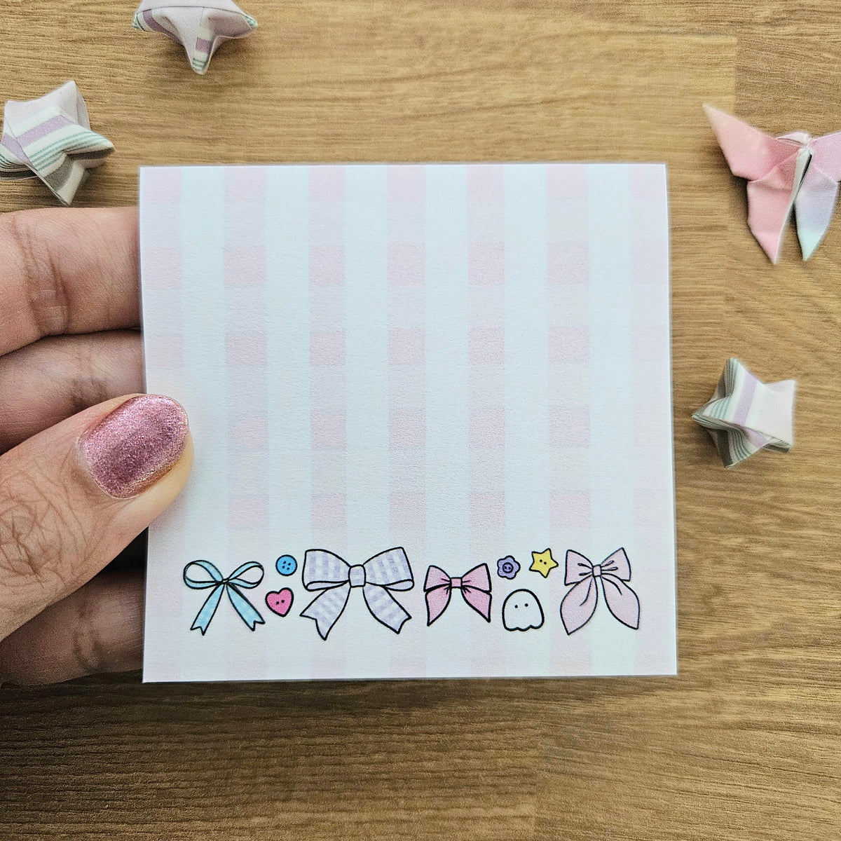 Timetable Bows Notes LIMITED EDITION Bows and Buttons Sticky Notes โ Jem and Cozy