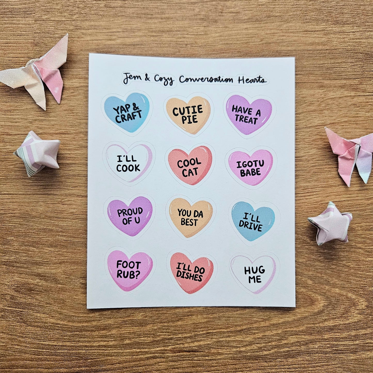 SALE Conversation Hearts Journal Sticker Sheet
