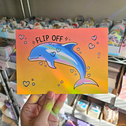 Flip Off Dolphin Art Print(5x7")