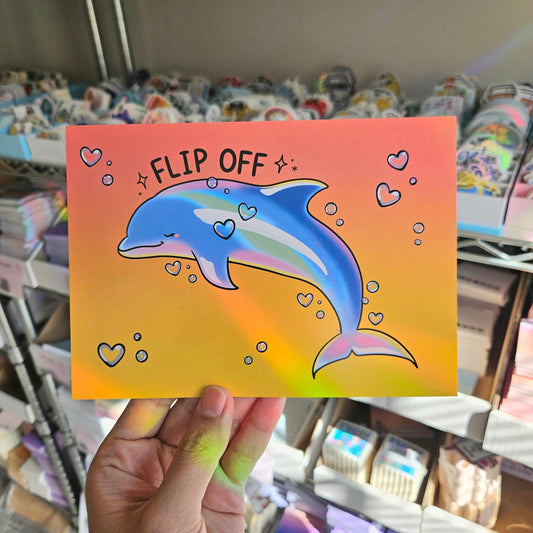 Flip Off Dolphin Art Print(5x7")