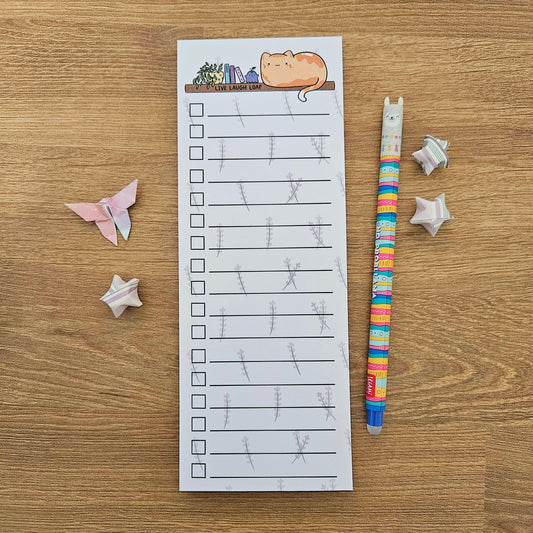 Live Laugh Loaf Checklist Notepad