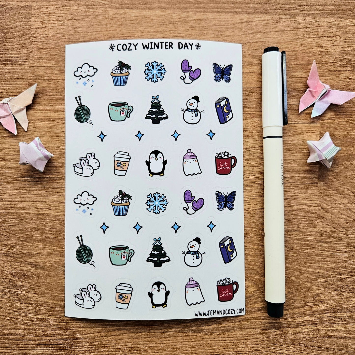 Cozy Winter Day Clear Vinyl Deco Sticker Sheet (4x6")