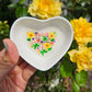 Hand painted Chicken and Tulips Heart Trinket Tray