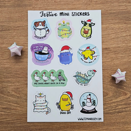 Festive Mini Stickers Vinyl Sticker Sheet (4x6")