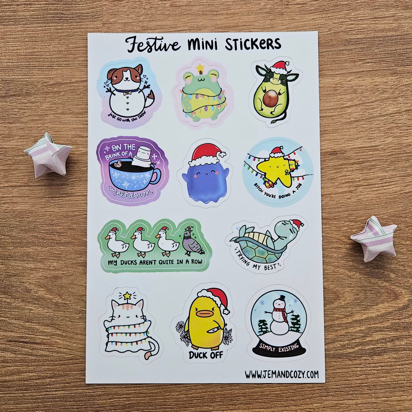 Festive Mini Stickers Vinyl Sticker Sheet (4x6")