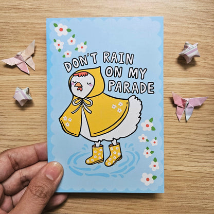 Don't Rain on my Parade Chicken Art Post Card (4x6")