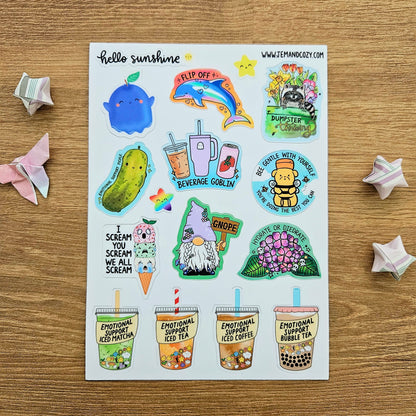 Hello Sunshine Vinyl Sticker Sheet (4x6")