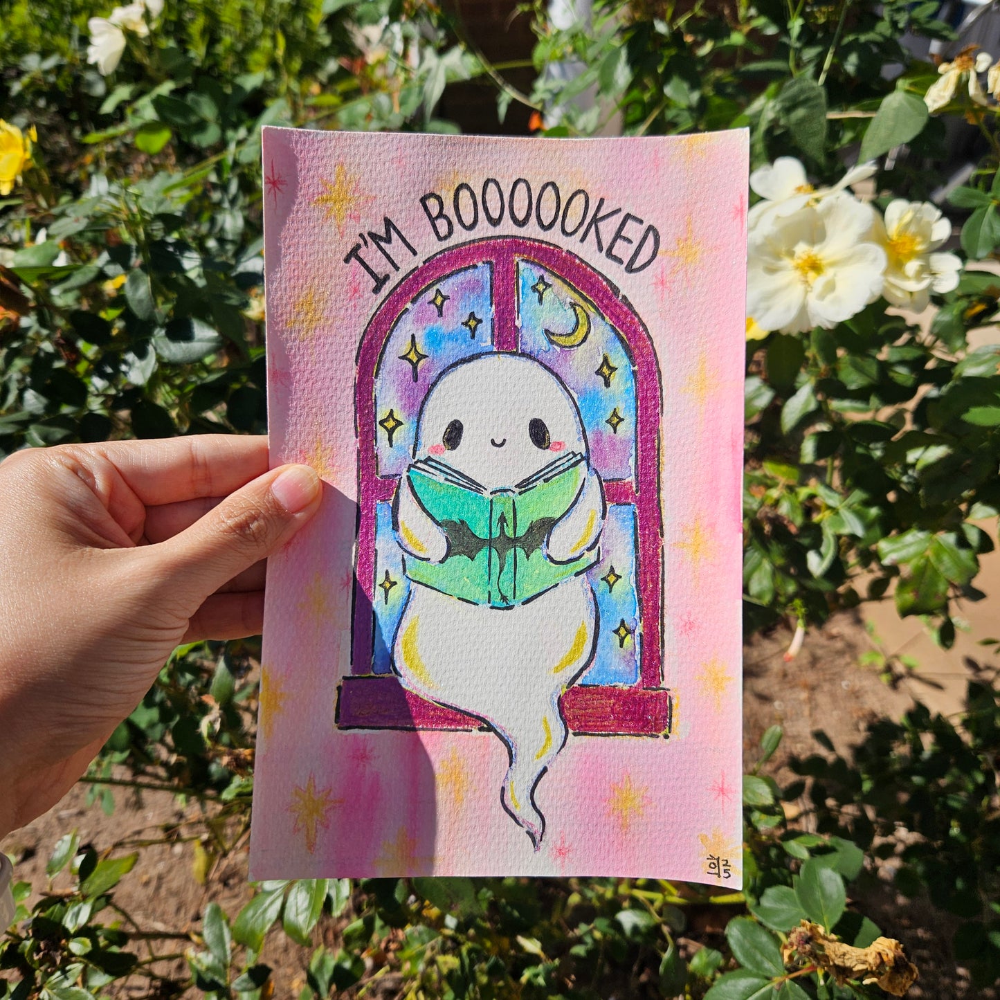 I'm Boooooked Watercolor Original Art