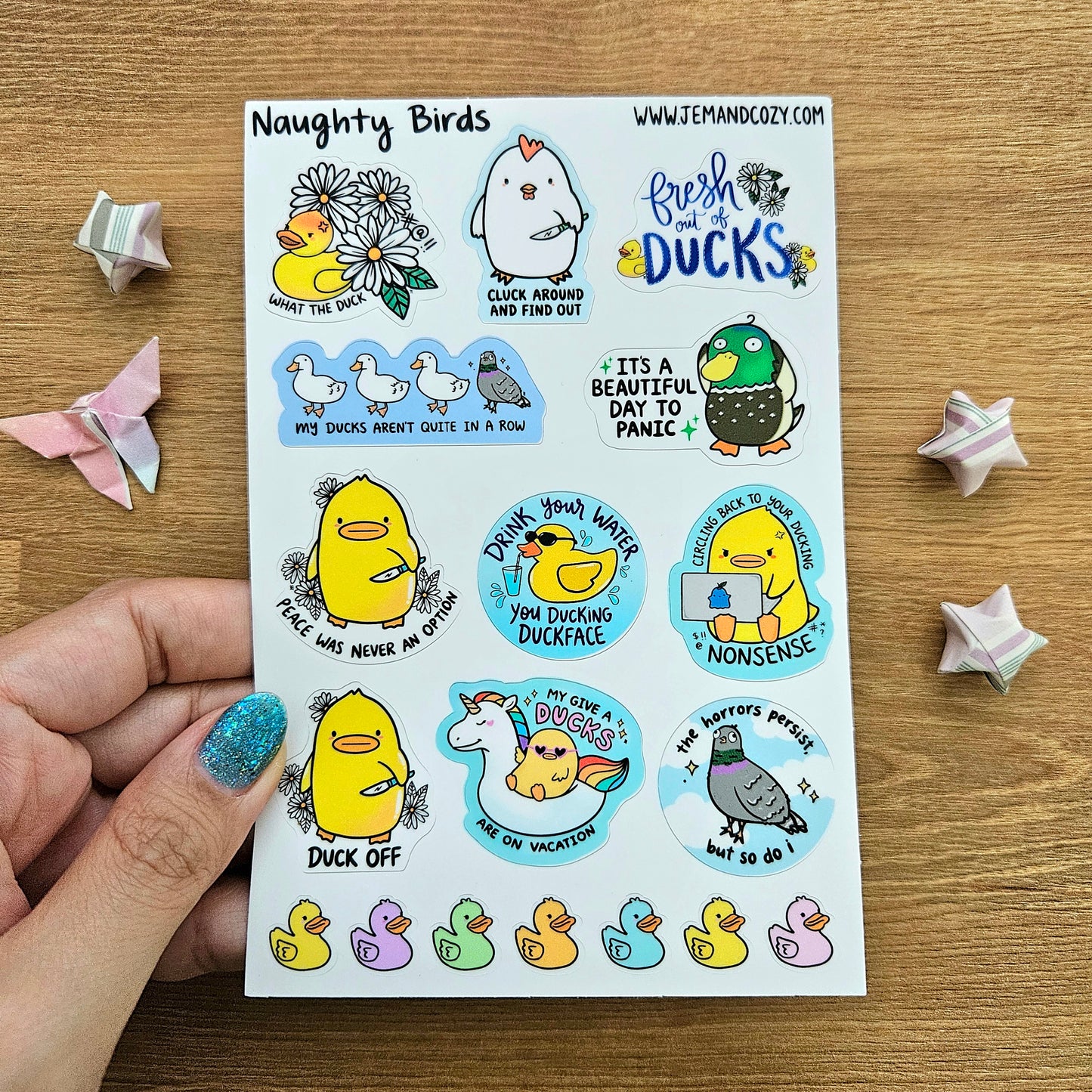 Naughty Birds Vinyl Sticker Sheet (4x6")