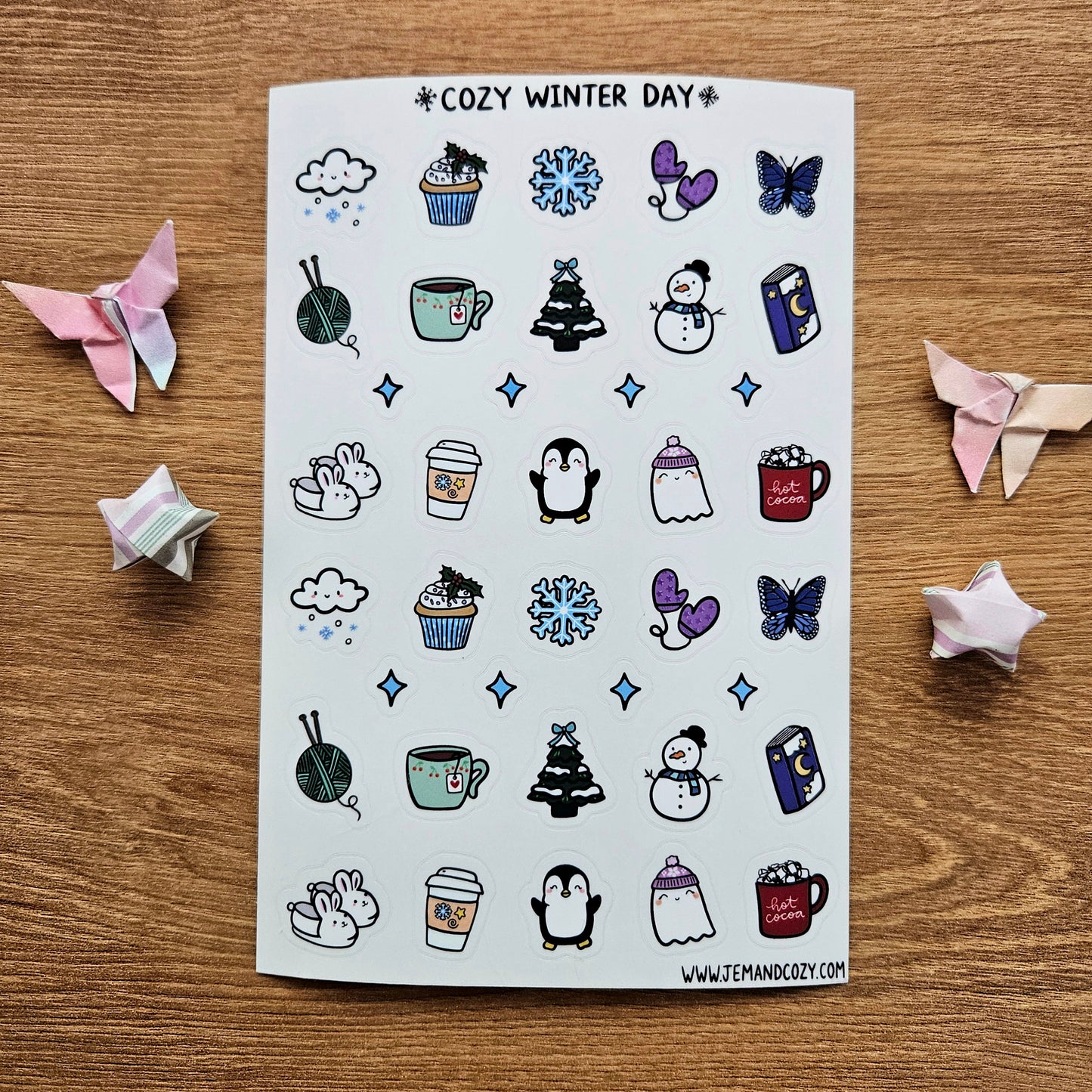 Cozy Winter Day Clear Vinyl Deco Sticker Sheet (4x6")