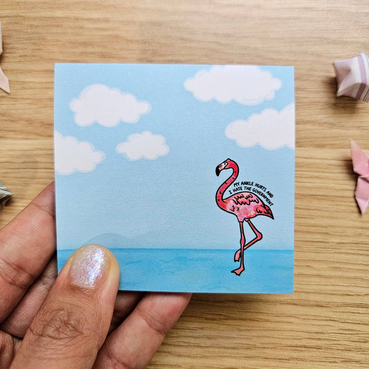 My Ankle Hurts and I Hate the Government Flamingo Sticky Notes