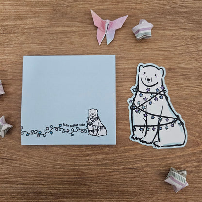 Starry Lights Polar Bear Vinyl Sticker