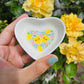 Hand painted Lemon Kitties Heart Trinket Tray