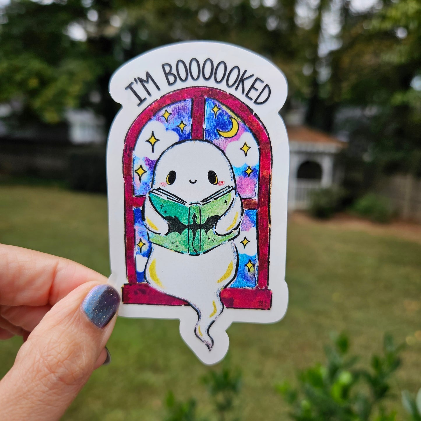 I'm Boooooked Rainbow Decal Suncatcher