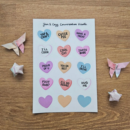 SALE Conversation Hearts Journal Sticker Sheet