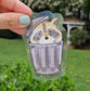 Hi I'm Trash Raccoon Rainbow Decal Suncatcher